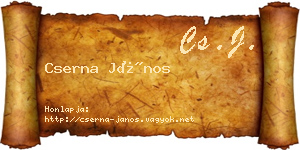 Cserna János névjegykártya