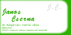 janos cserna business card